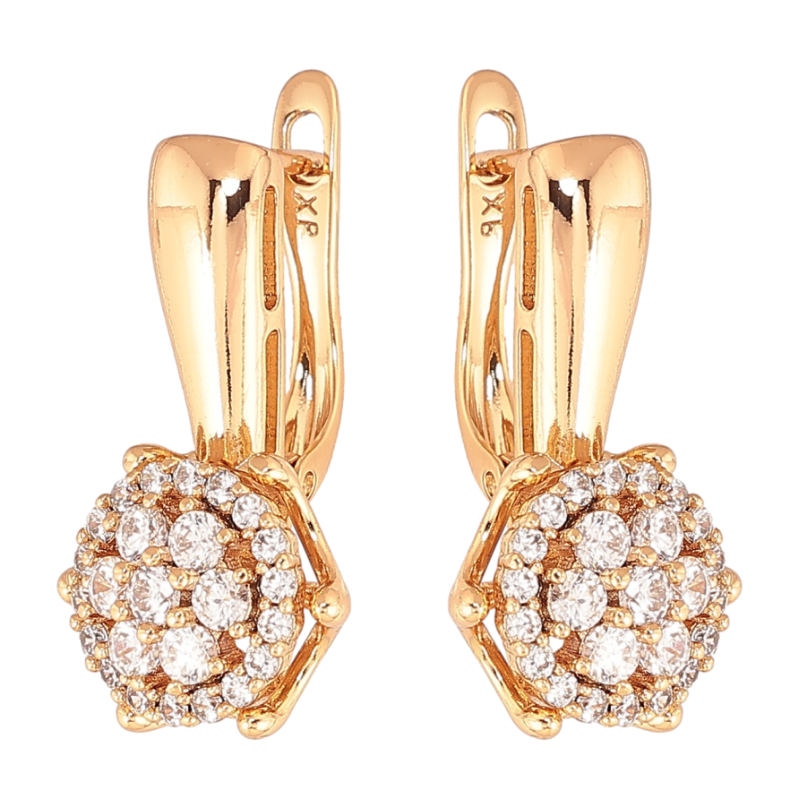 Серьги Xuping Цвет Позолота 18K английский замок Инкрустация кристаллами фото №1 Серьги Xuping Цвет Позолота 18K английский замок Инкрустация кристаллами фото №1