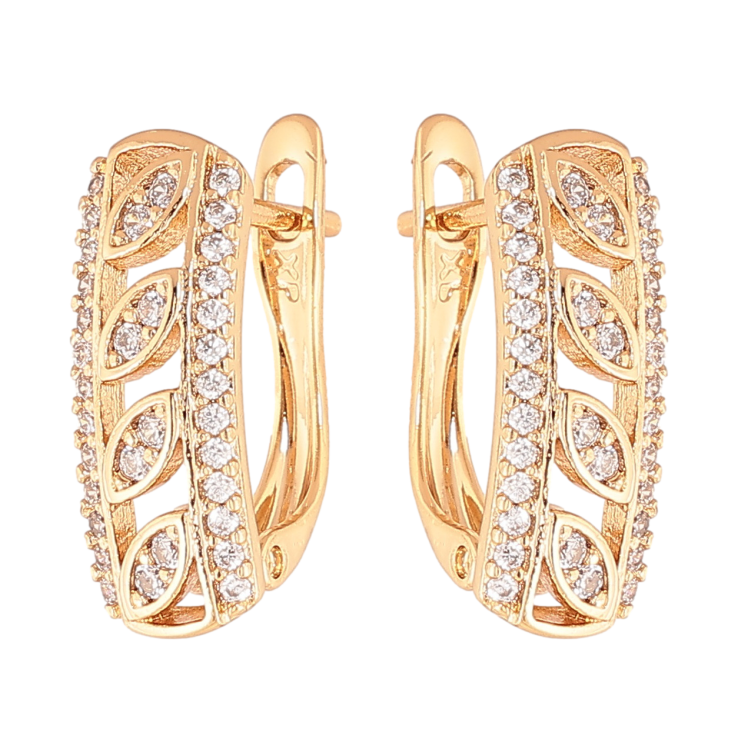 Серьги Xuping Цвет Позолота 18K английский замок Декоративный узор с кристаллами фото №15