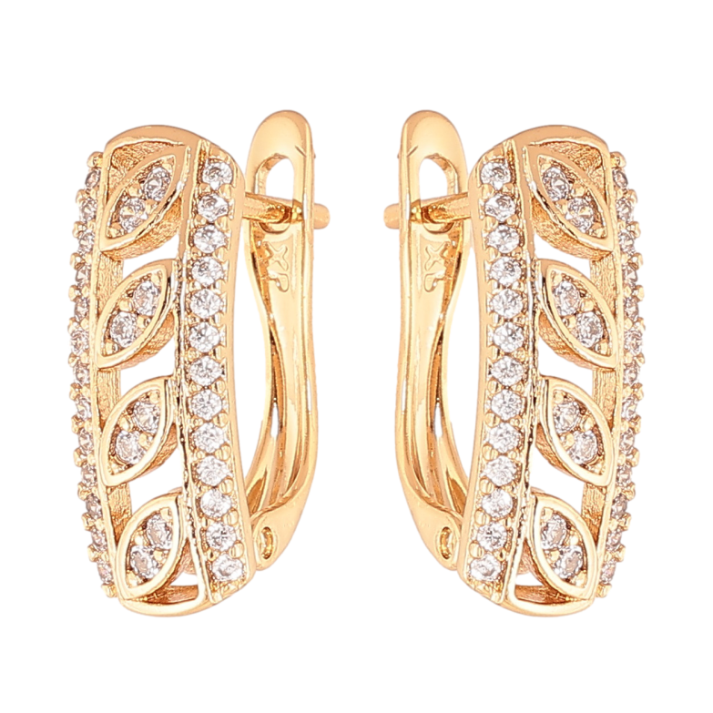 Серьги Xuping Цвет Позолота 18K английский замок Декоративный узор с кристаллами фото №1 Серьги Xuping Цвет Позолота 18K английский замок Декоративный узор с кристаллами фото №1