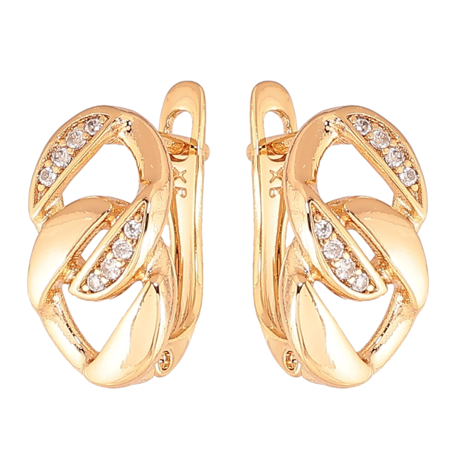 Сережки Xuping Колір Позолота 18K англійська застібка Ланки ланцюжка з кристалами фото №1