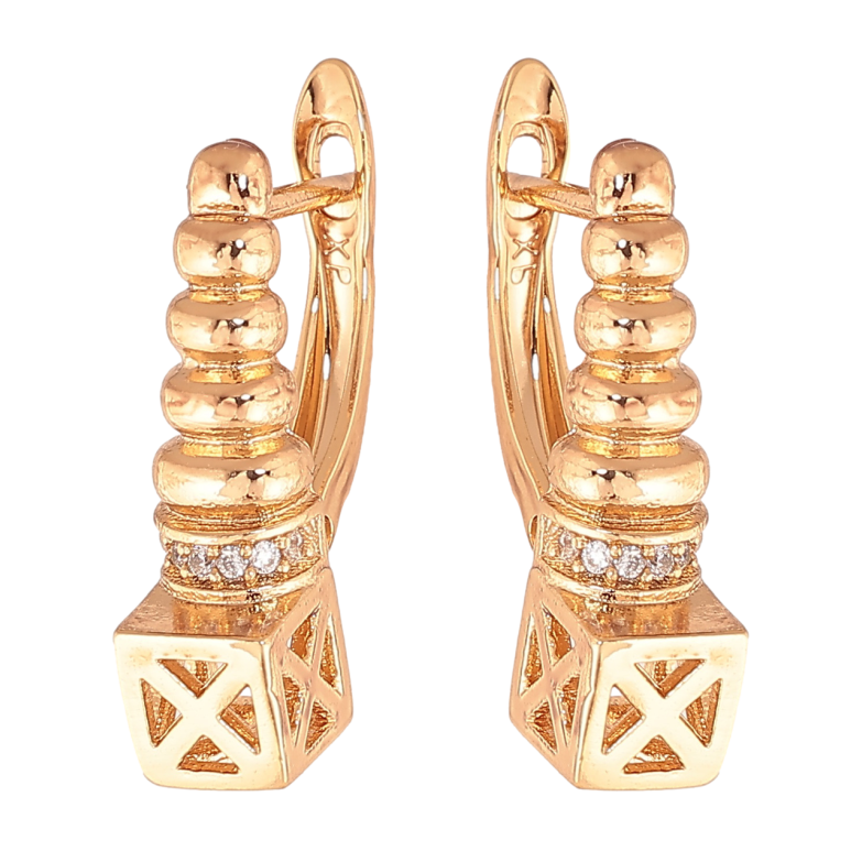 Серьги Xuping Цвет Позолота 18K английский замок Декоративный узор фото №1