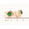 Сережки Xuping Колір Позолота 18K англійська застібка Візерунок з зеленими кристалами фото №2