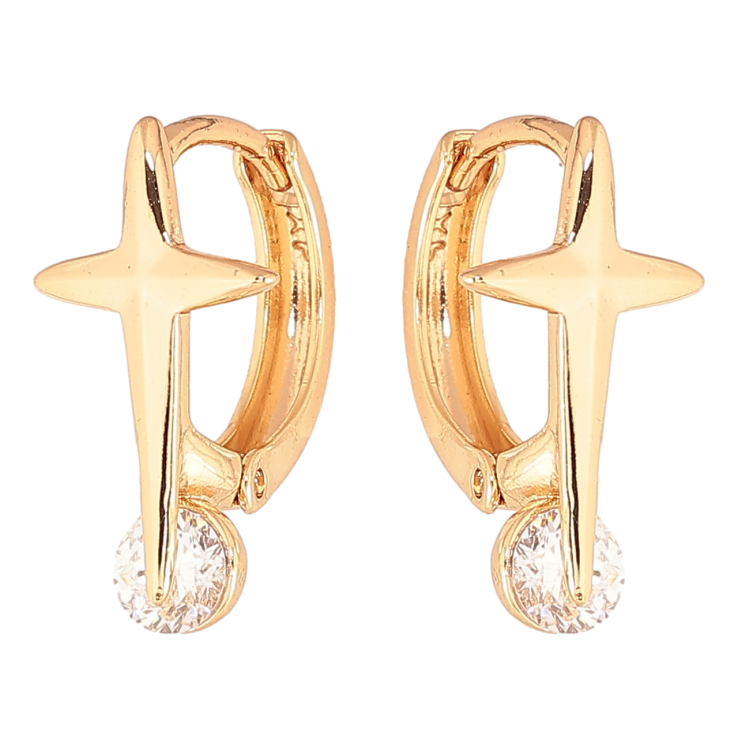 Серьги Xuping Цвет Позолота 18K колечки Звезды с кристаллами фото №15 Серьги Xuping Цвет Позолота 18K колечки Звезды с кристаллами фото №15