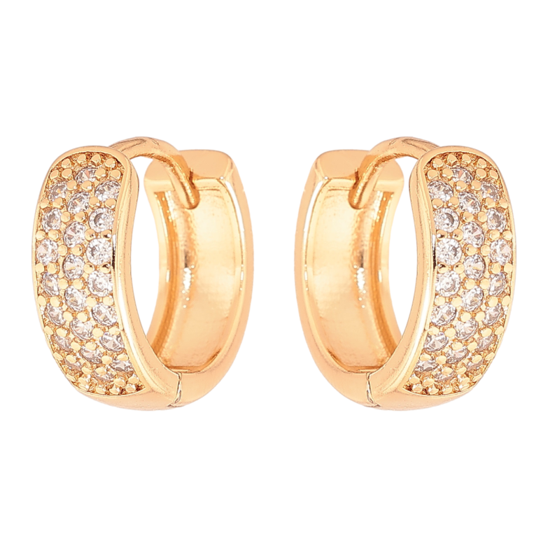 Серьги Xuping Цвет Позолота 18K колечки Инкрустация кристаллами фото №1