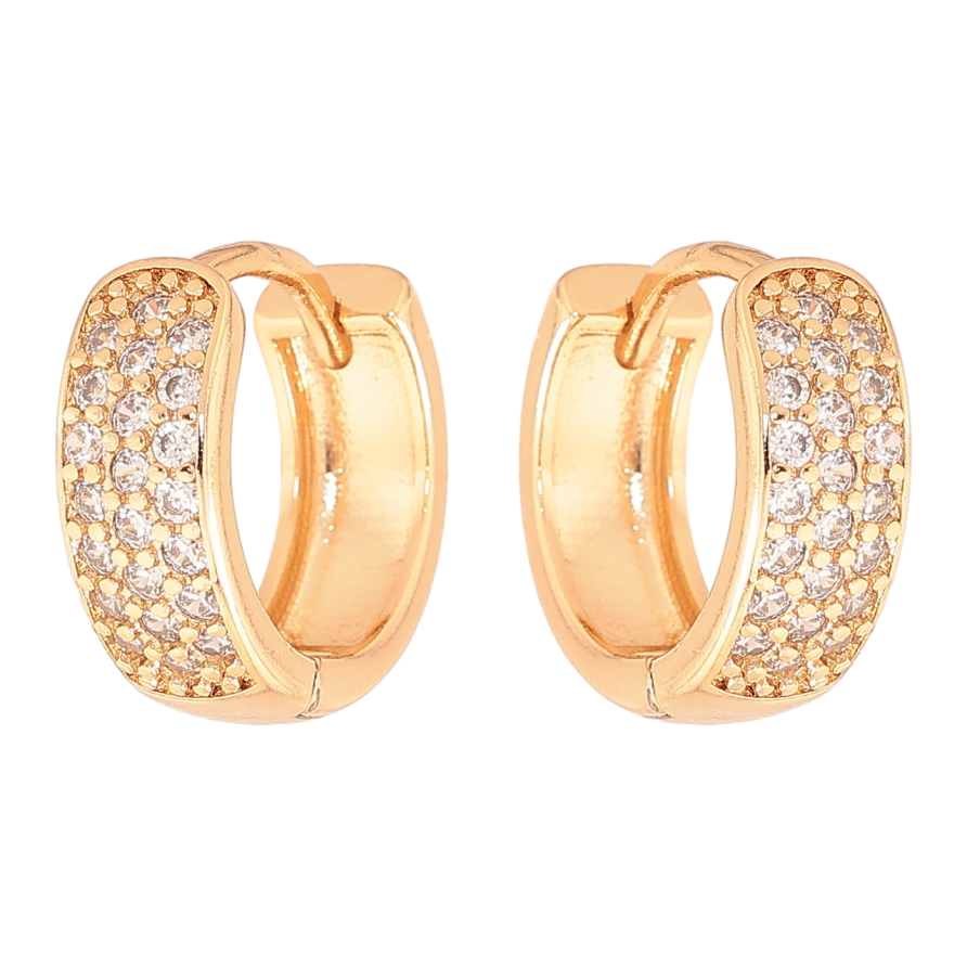 Серьги Xuping Цвет Позолота 18K колечки Инкрустация кристаллами фото №1