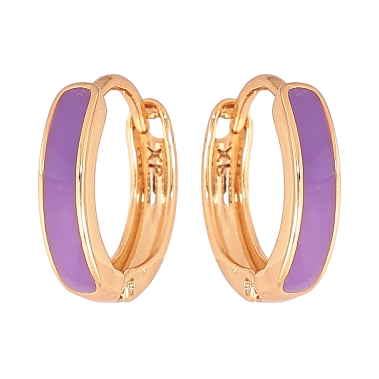 Серьги Xuping Цвет Позолота 18K колечки Фиолетовая эмаль ø 14мм фото №14 Серьги Xuping Цвет Позолота 18K колечки Фиолетовая эмаль ø 14мм фото №14