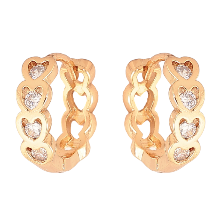 Серьги Xuping Цвет Позолота 18K колечки Сердечки с кристаллами фото №11 Серьги Xuping Цвет Позолота 18K колечки Сердечки с кристаллами фото №11