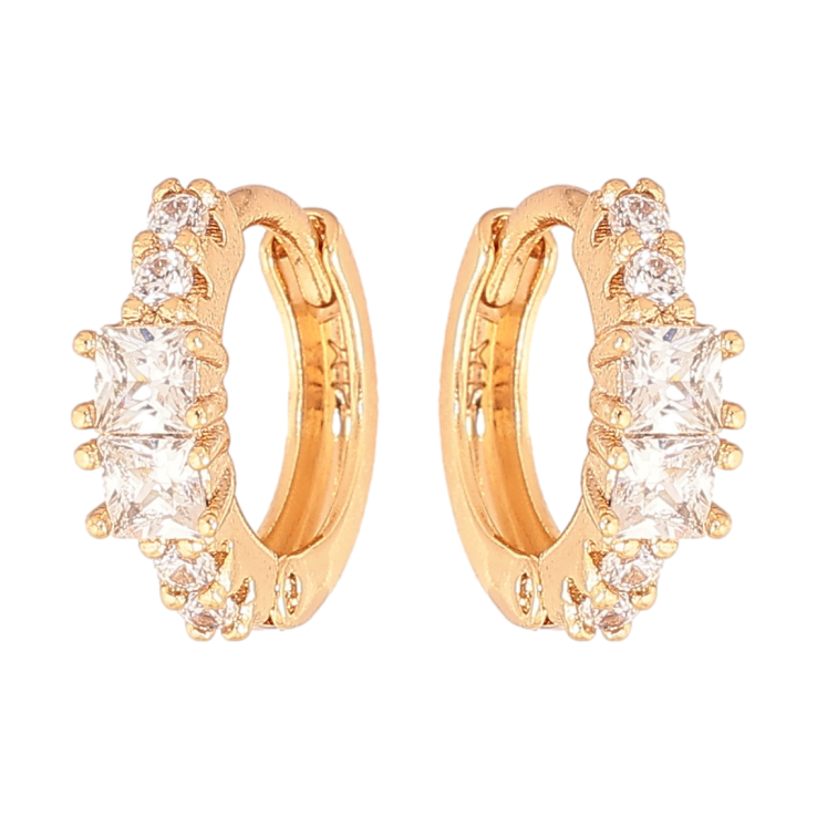 Серьги Xuping Цвет Позолота 18K колечки Дорожки кристаллов фото №13