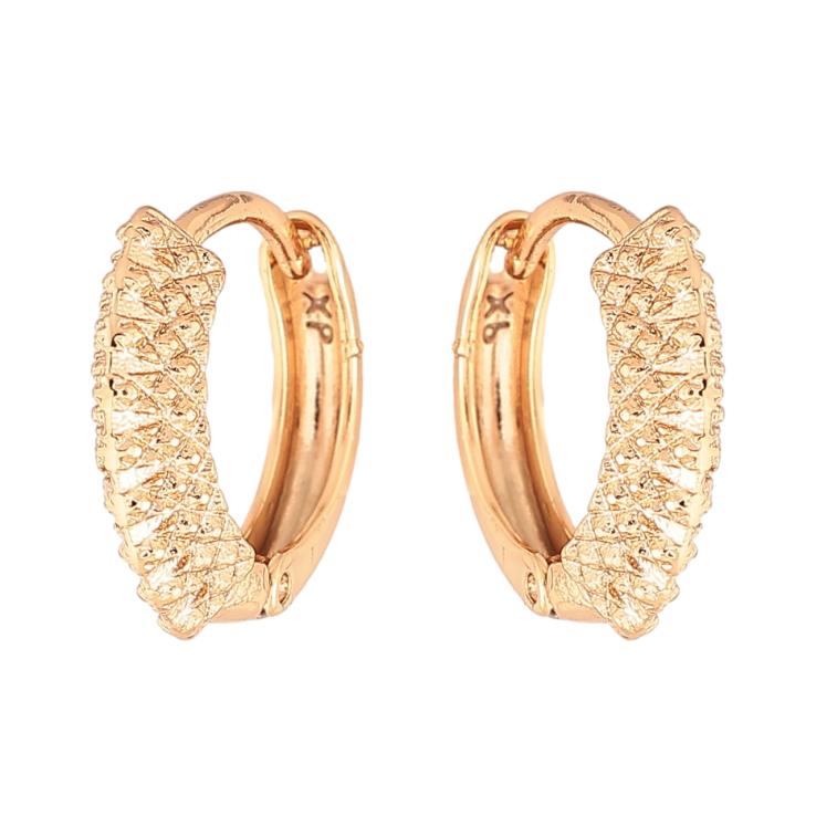 Серьги Xuping Цвет Позолота 18K колечки Декоративный узор фото №3 Серьги Xuping Цвет Позолота 18K колечки Декоративный узор фото №3