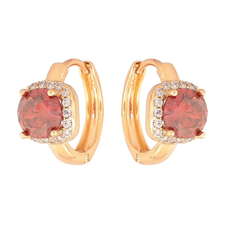 Серьги Xuping Цвет Позолота 18K колечки Красные кристаллы в обрамлении фото №20 Серьги Xuping Цвет Позолота 18K колечки Красные кристаллы в обрамлении фото №20