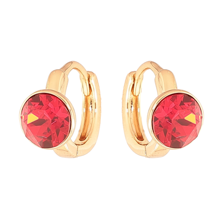 Серьги Xuping Цвет Позолота 18K колечки Красные кристаллы фото №21 Серьги Xuping Цвет Позолота 18K колечки Красные кристаллы фото №21