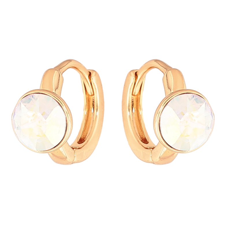 Серьги Xuping Цвет Позолота 18K колечки Радужные кристаллы фото №1