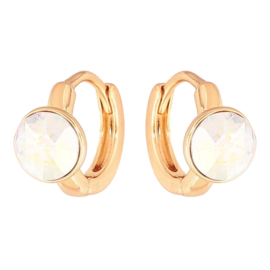 Серьги Xuping Цвет Позолота 18K колечки Радужные кристаллы фото №1