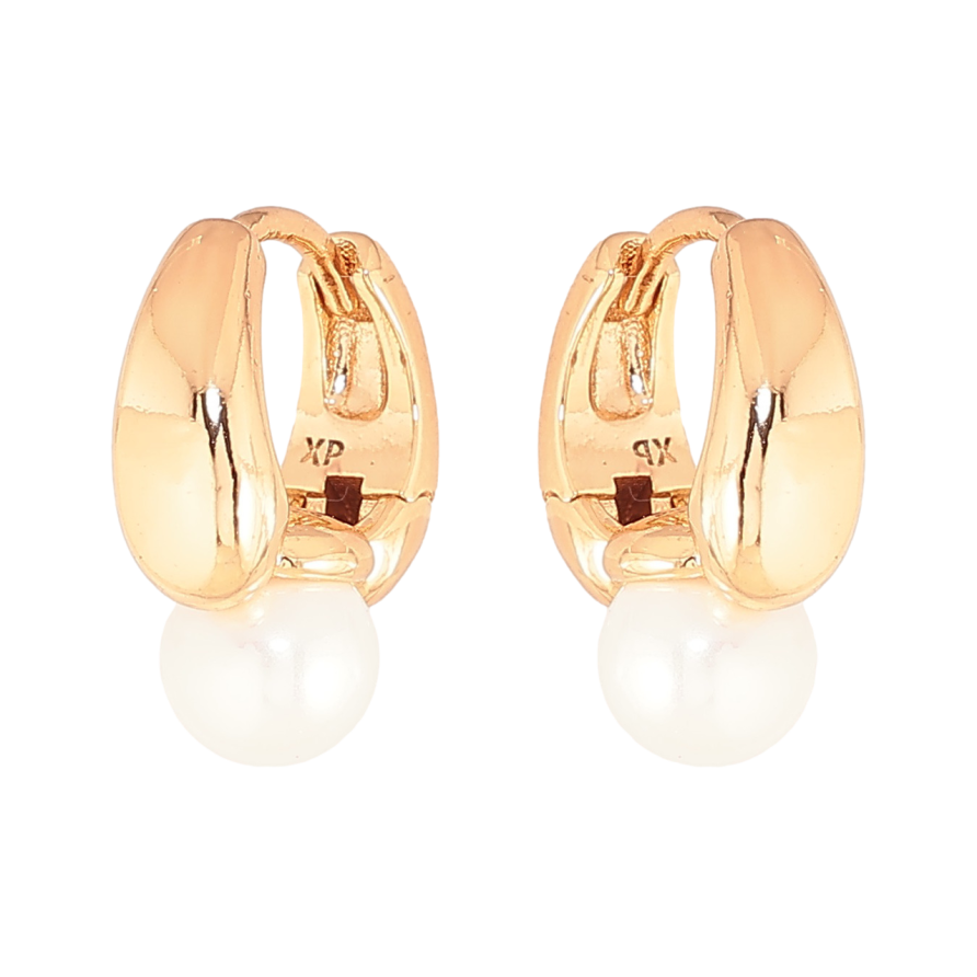 Серьги Xuping Цвет Позолота 18K колечки Узор с жемчужинами фото №1 Серьги Xuping Цвет Позолота 18K колечки Узор с жемчужинами фото №1