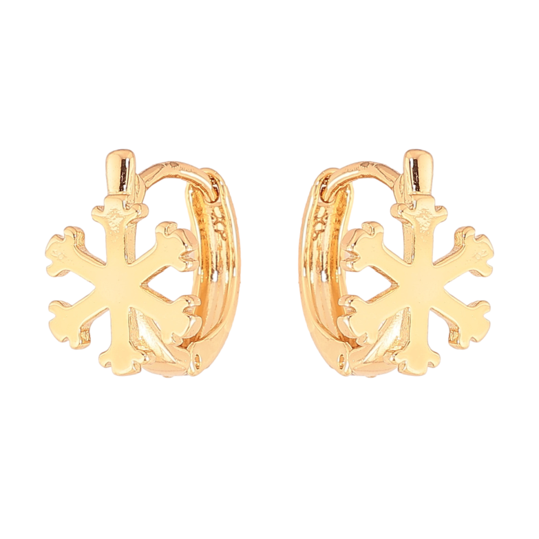 Сережки Xuping Колір Позолота 18K колечка Сніжинки фото №1