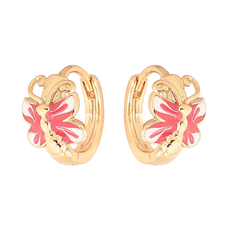 Сережки Xuping Колір Позолота 18K колечка Метелики з емаллю фото №10 Сережки Xuping Колір Позолота 18K колечка Метелики з емаллю фото №10