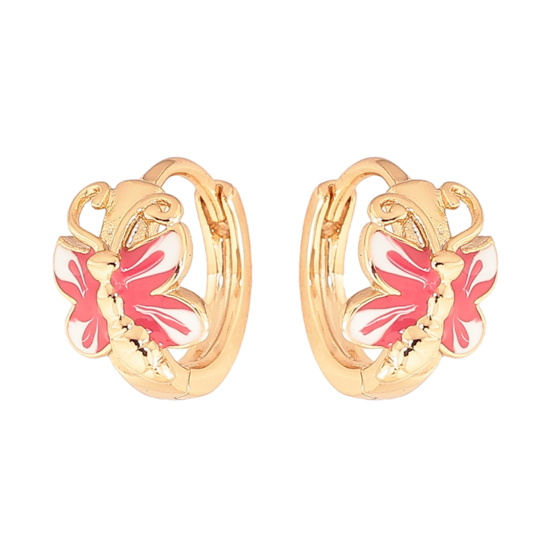 Серьги Xuping Цвет Позолота 18K колечки Бабочки с эмалью фото №1 Серьги Xuping Цвет Позолота 18K колечки Бабочки с эмалью фото №1