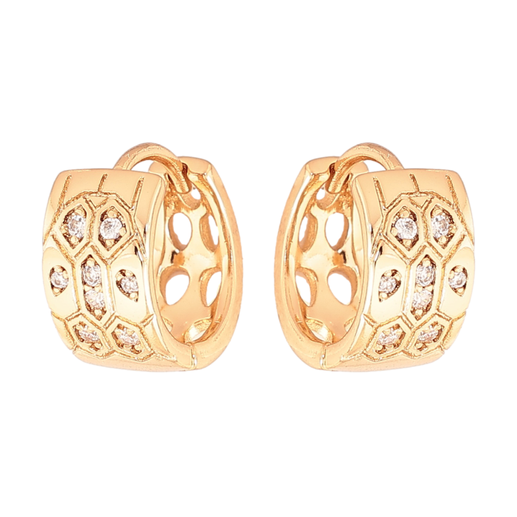 Серьги Xuping Цвет Позолота 18K колечки Узор с кристаллами фото №15 Серьги Xuping Цвет Позолота 18K колечки Узор с кристаллами фото №15