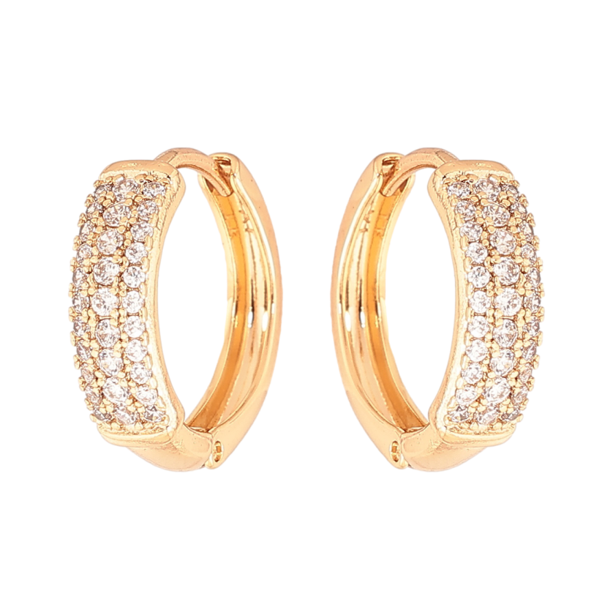 Сережки Xuping Колір Позолота 18K колечка Інкрустація кристалами фото №1