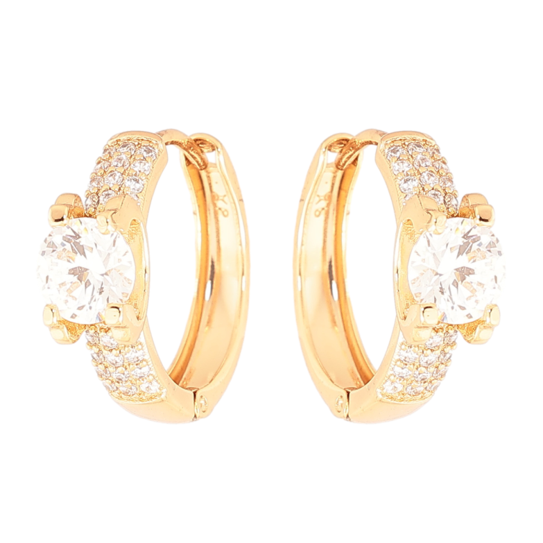 Сережки Xuping Колір Позолота 18K колечка Інкрустація кристалами фото №9