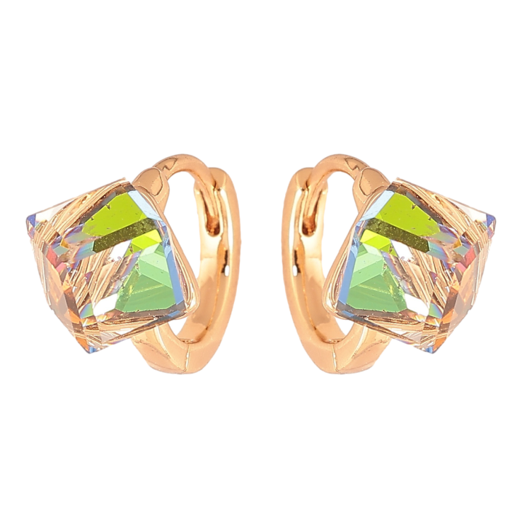 Серьги Xuping Цвет Позолота 18K колечки Цветные кристальные кубики фото №15 Серьги Xuping Цвет Позолота 18K колечки Цветные кристальные кубики фото №15