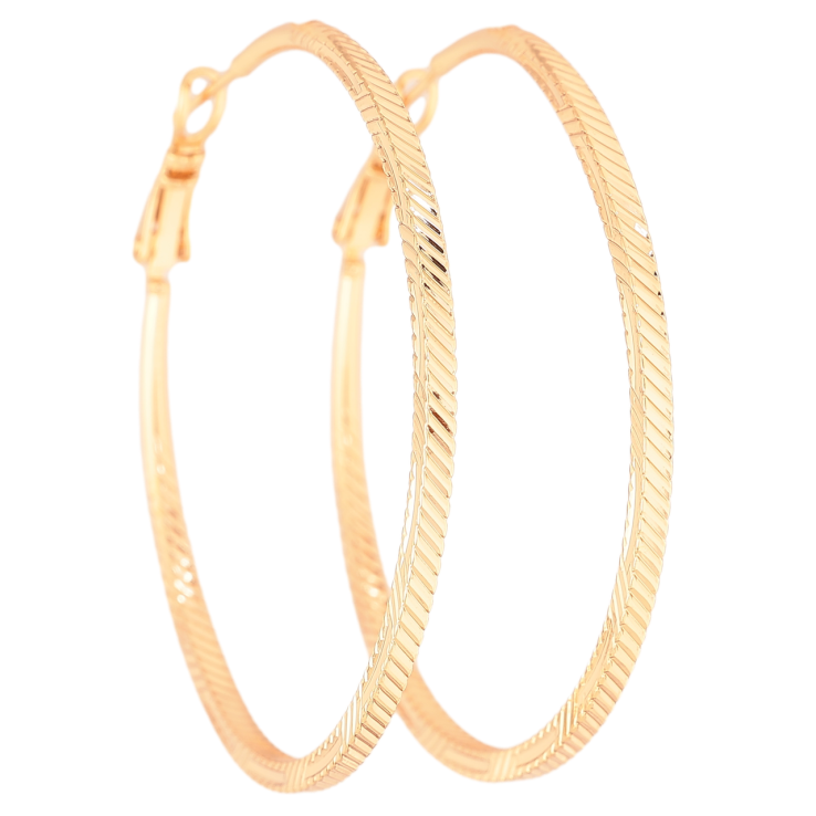 Серьги Xuping цвет Позолота 18K кольца (конго) Декоративный узор ø 5см фото №5 Серьги Xuping цвет Позолота 18K кольца (конго) Декоративный узор ø 5см фото №5