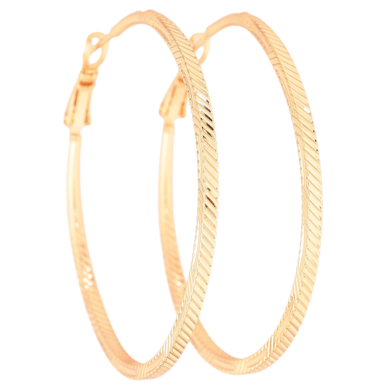 Серьги Xuping цвет Позолота 18K кольца (конго) Декоративный узор ø 5см фото №1