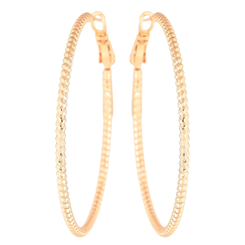 Серьги Xuping цвет Позолота 18K кольца (конго) Декоративный узор ø 4.5см фото №2