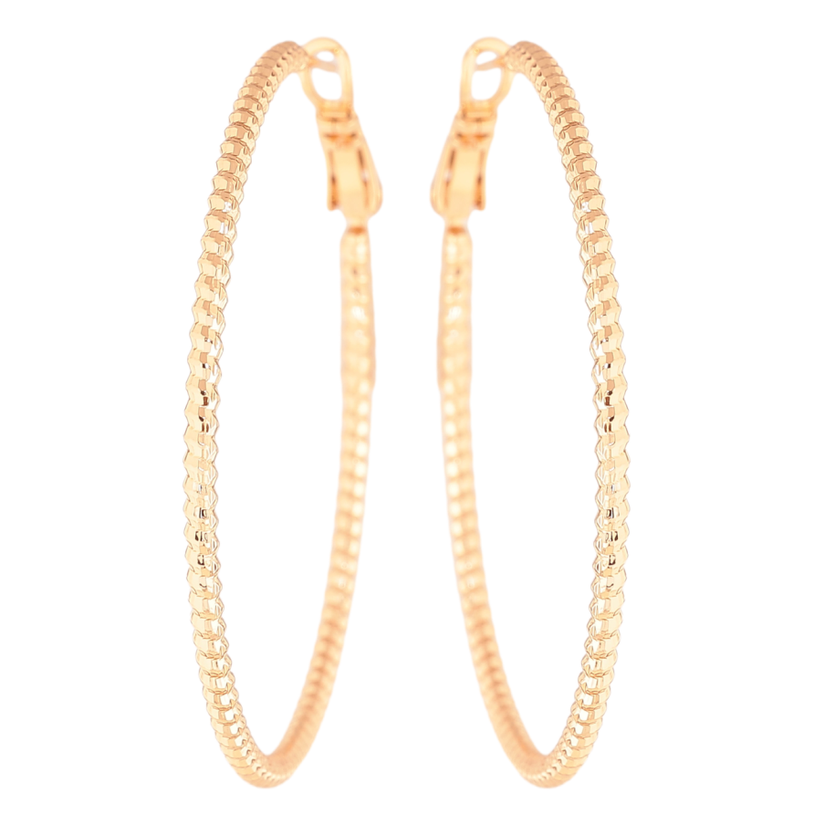 Серьги Xuping цвет Позолота 18K кольца (конго) Декоративный узор ø 4.5см фото №1