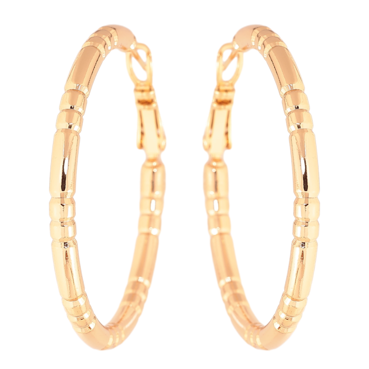 Серьги Xuping цвет Позолота 18K кольца (конго) Декоративный узор ø 4см фото №7