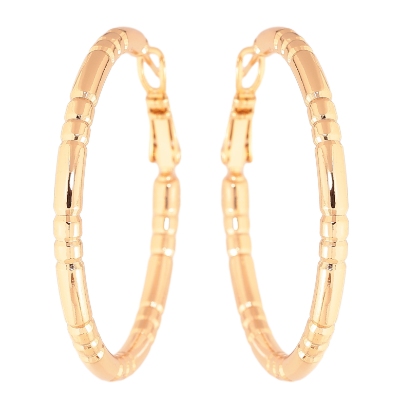 Серьги Xuping цвет Позолота 18K кольца (конго) Декоративный узор ø 4см фото №1