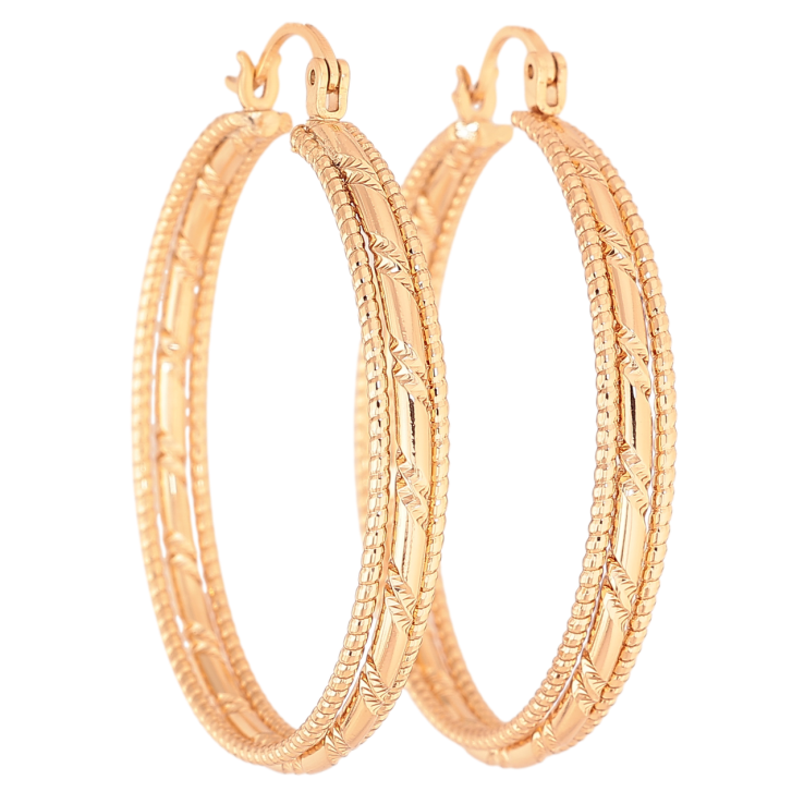 Серьги Xuping цвет Позолота 18K кольца (конго) Декоративный узор ø 4см фото №9 Серьги Xuping цвет Позолота 18K кольца (конго) Декоративный узор ø 4см фото №9