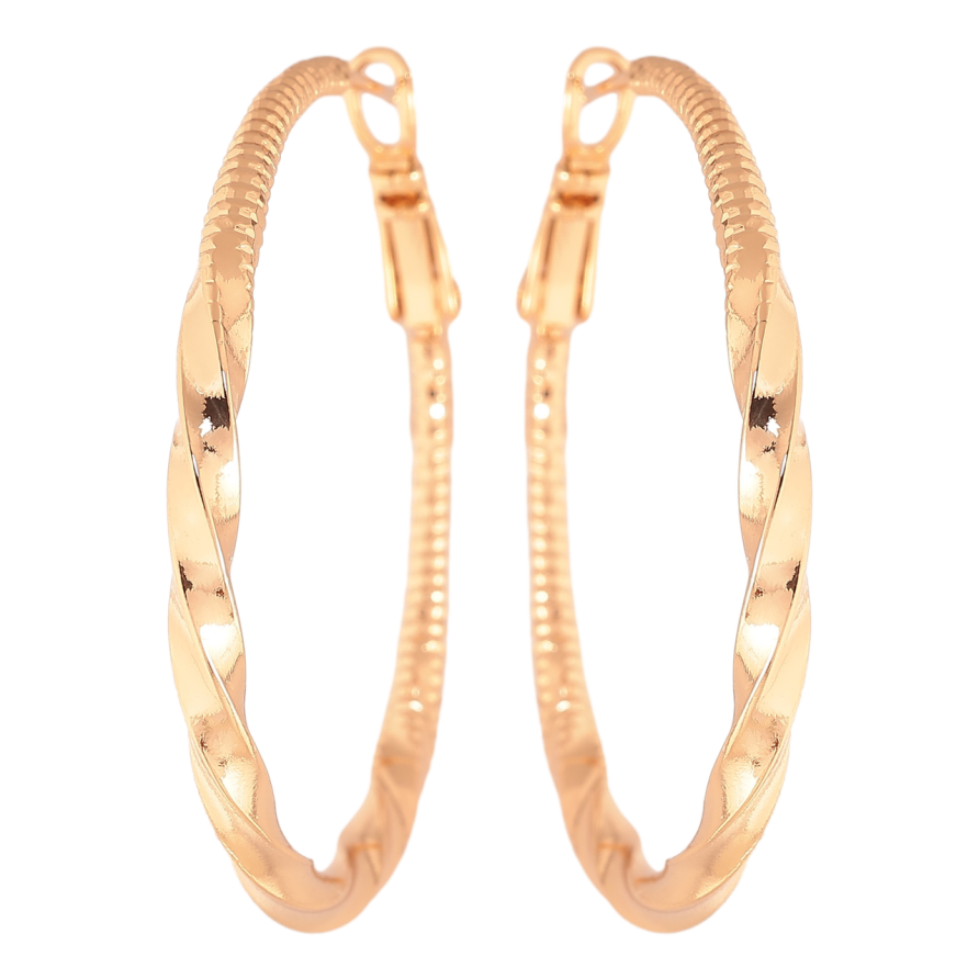 Серьги Xuping цвет Позолота 18K кольца (конго) Декоративный узор ø 4см фото №1