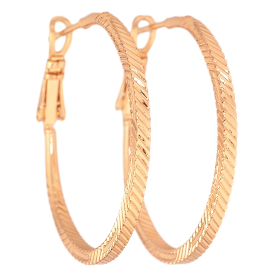 Сережки Xuping колір Позолота 18K кільця (конго) Декоративний візерунок ø 3.5см фото №1 Сережки Xuping колір Позолота 18K кільця (конго) Декоративний візерунок ø 3.5см фото №1