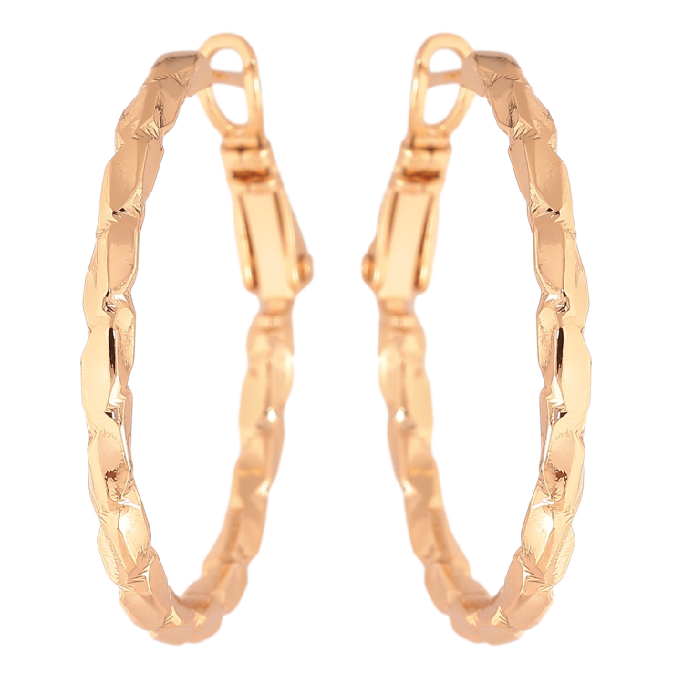 Серьги Xuping цвет Позолота 18K кольца (конго) Декоративный узор ø 3см фото №9