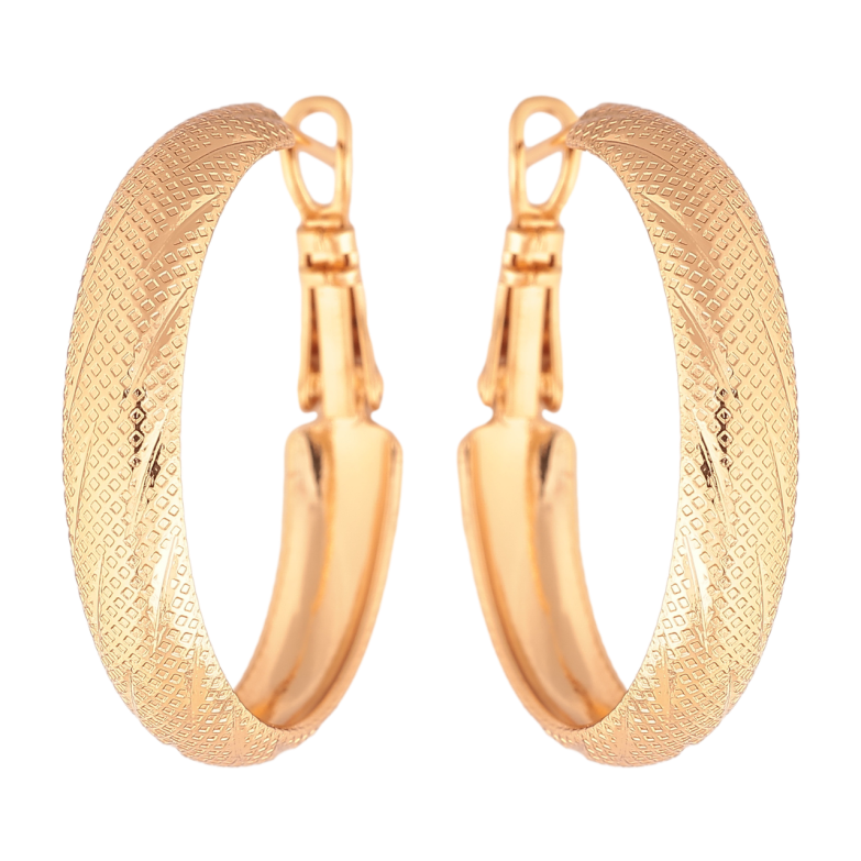 Серьги Xuping цвет Позолота 18K кольца (конго) Декоративный узор ø 3см фото №2