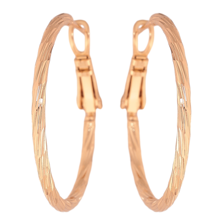 Сережки Xuping колір Позолота 18K кільця (конго) Декоративний візерунок ø 3см фото №1 Сережки Xuping колір Позолота 18K кільця (конго) Декоративний візерунок ø 3см фото №1