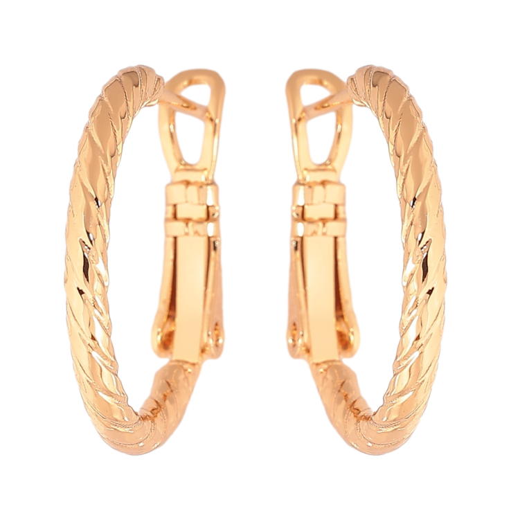 Серьги Xuping цвет Позолота 18K кольца (конго) Декоративный узор ø 2см фото №14