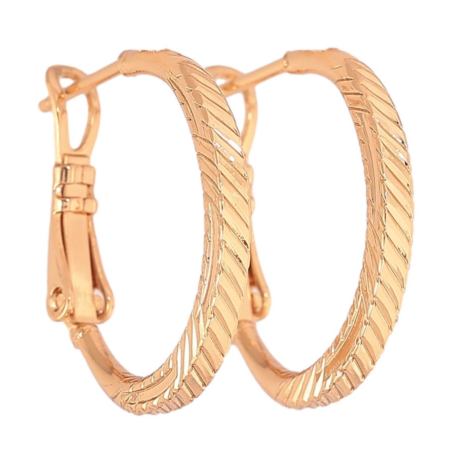 Серьги Xuping цвет Позолота 18K кольца (конго) Декоративный узор ø 2см фото №1