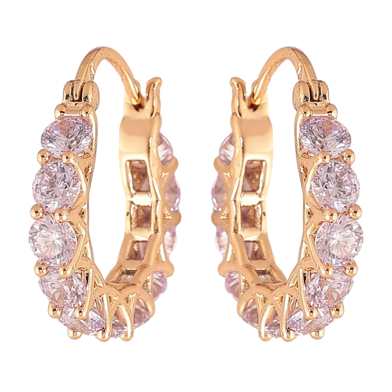 Серьги Xuping цвет Позолота 18K замок-шпилька Дорожки сиреневых кристаллов ø 1.8см фото №1 Серьги Xuping цвет Позолота 18K замок-шпилька Дорожки сиреневых кристаллов ø 1.8см фото №1