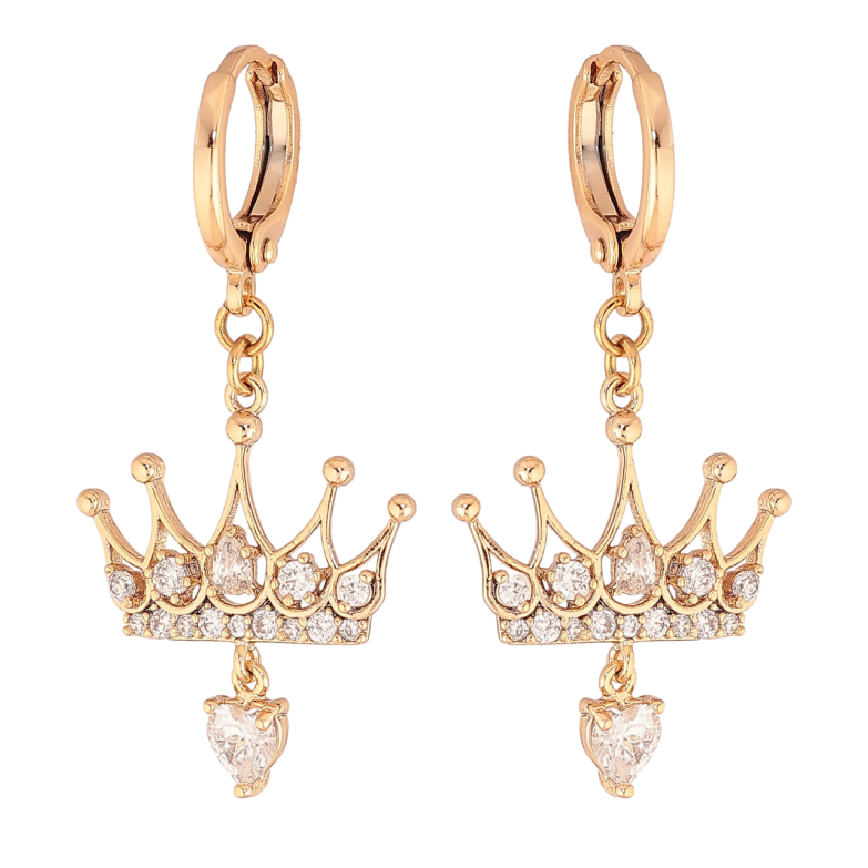 Сережки Xuping колір Позолота 18K підвіски на колечках Корона с кристаллами фото №1 Сережки Xuping колір Позолота 18K підвіски на колечках Корона с кристаллами фото №1
