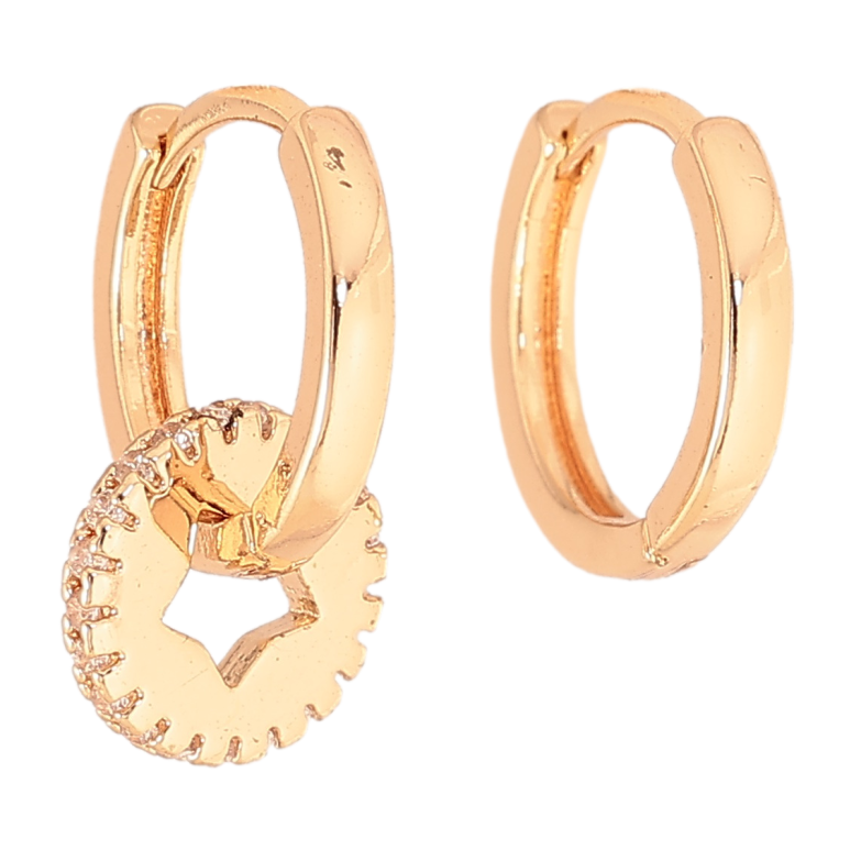 Сережки Xuping колір Позолота 18K підвіски на колечках Асиметричні підвіски 2 в 1 фото №1 Сережки Xuping колір Позолота 18K підвіски на колечках Асиметричні підвіски 2 в 1 фото №1