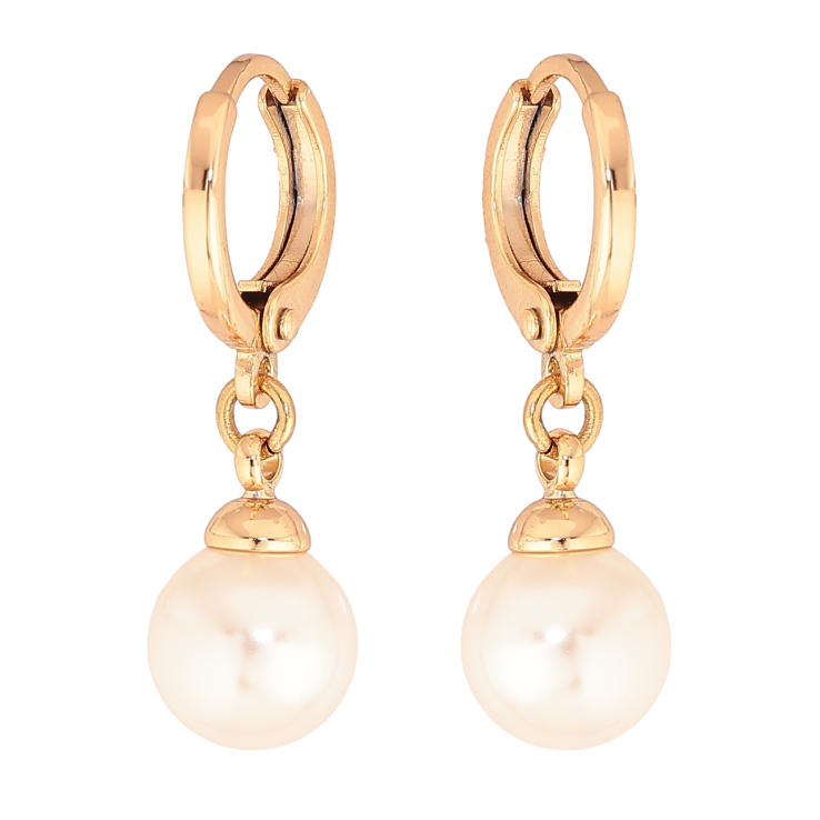 Сережки Xuping колір Позолота 18K підвіски на колечках Перлини ø 8мм фото №24