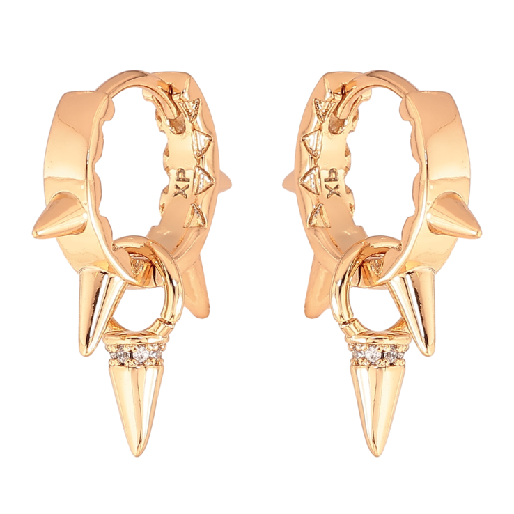 Серьги Xuping цвет Позолота 18K подвески на колечках Узор из шипов фото №24 Серьги Xuping цвет Позолота 18K подвески на колечках Узор из шипов фото №24