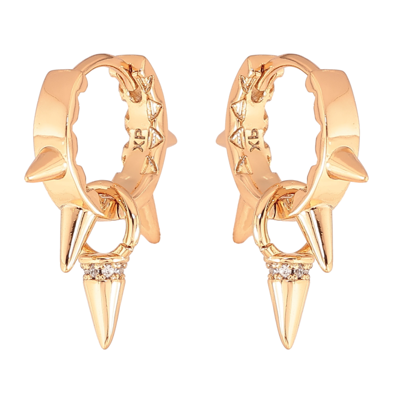 Серьги Xuping цвет Позолота 18K подвески на колечках Узор из шипов фото №1