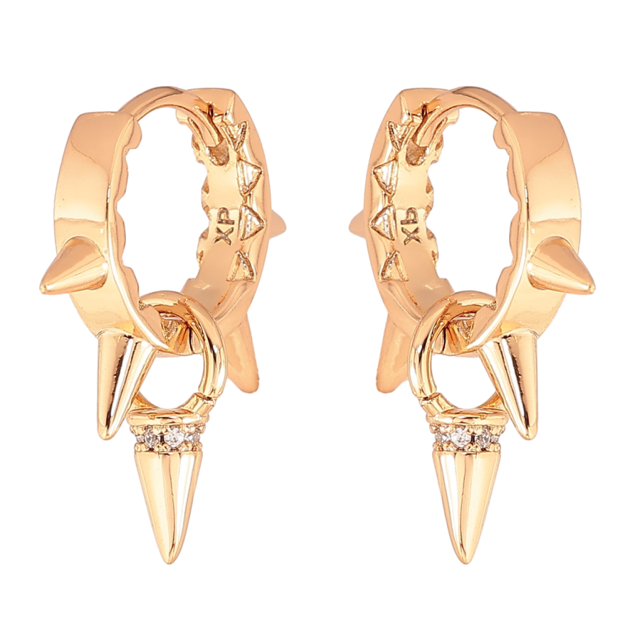 Сережки Xuping колір Позолота 18K підвіски на колечках Візерунок з шипів фото №1