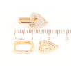 Серьги Xuping цвет Позолота 18K подвески на колечках Сердечки с инкрустацией кристаллами 2 в 1 фото №3