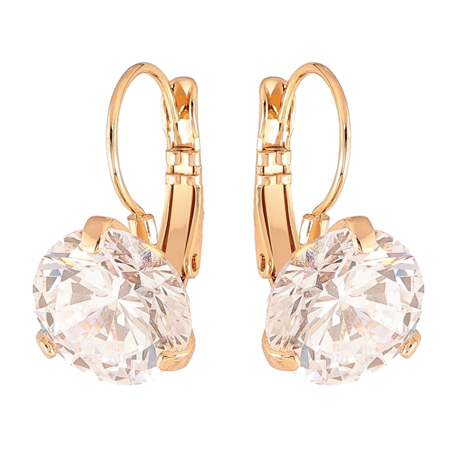 Сережки Xuping колір Позолота 18K французький замок Кристали на дужках ø 12мм фото №1