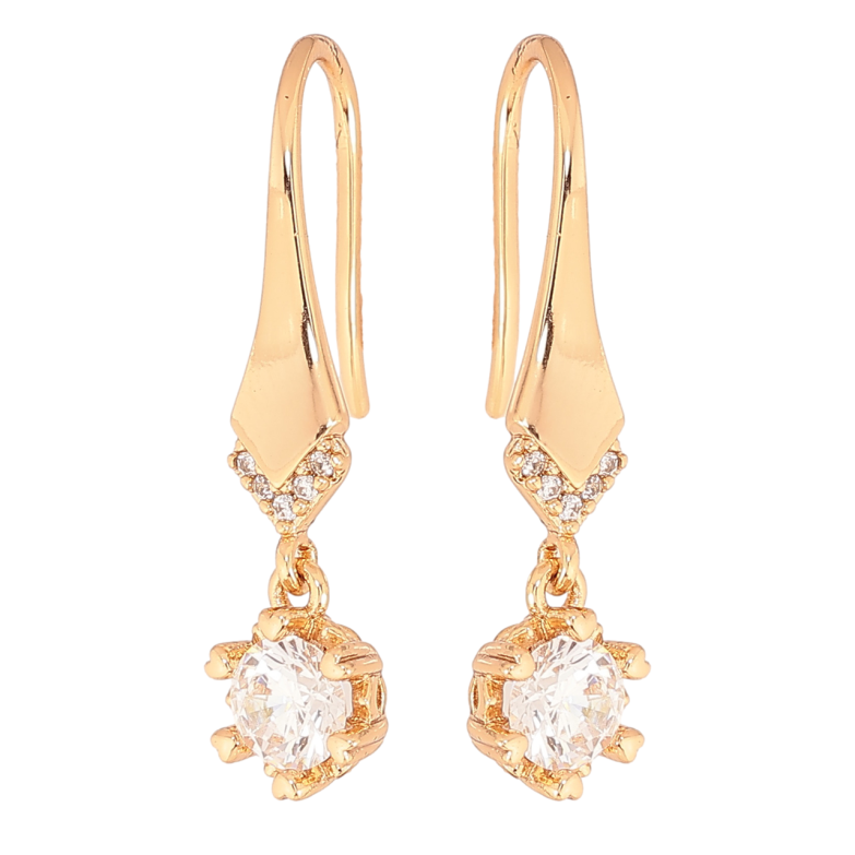 Сережки Xuping колір Позолота 18K французький замок Кристальні підвіски фото №1