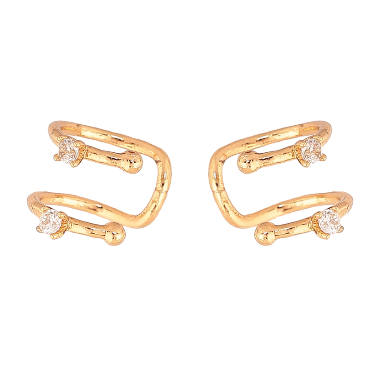 Серьги Xuping цвет Позолота 18K кафы Узор с кристаллами фото №1